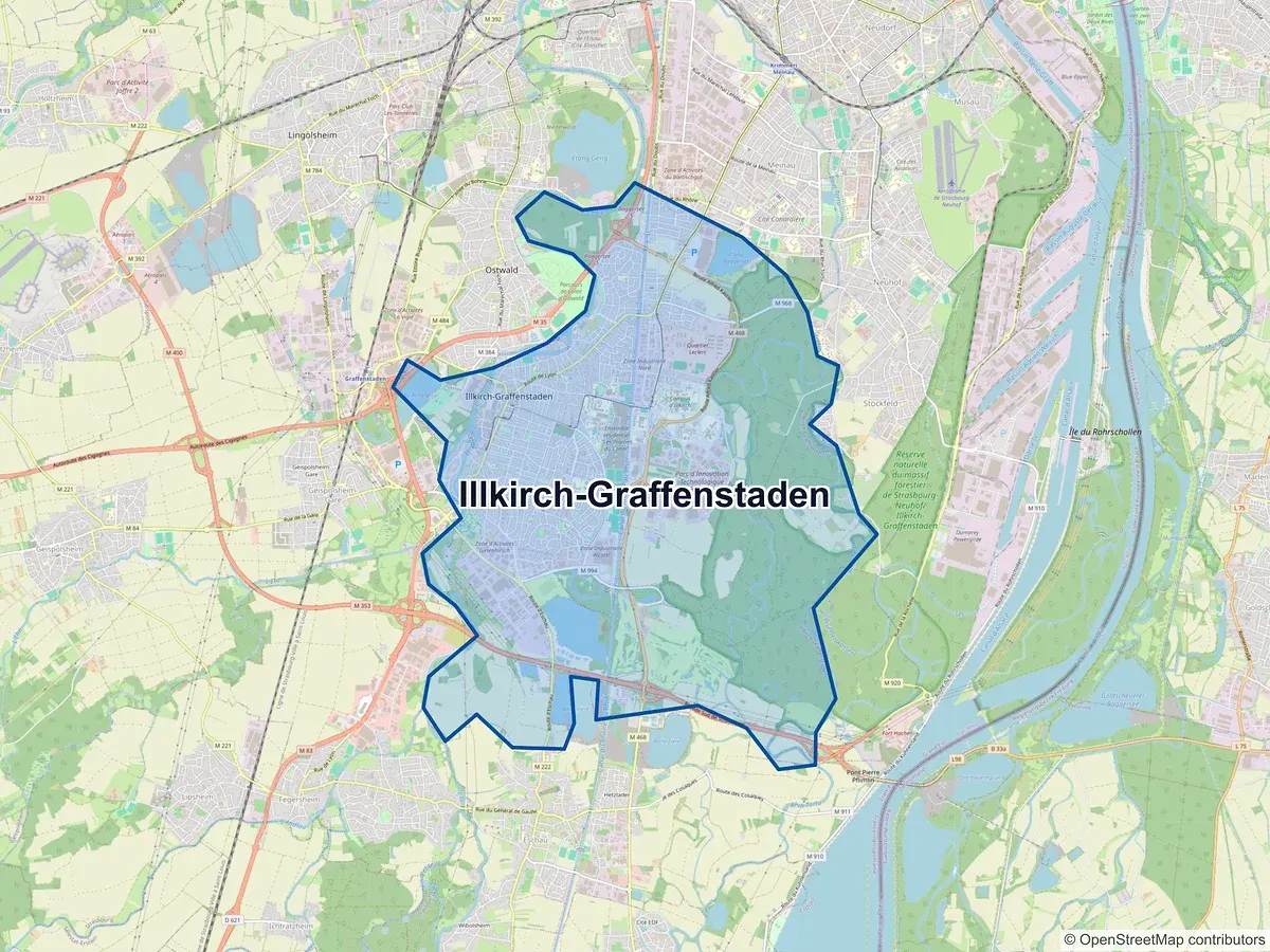 Carte de Illkirch-Graffenstaden (Bas-Rhin)