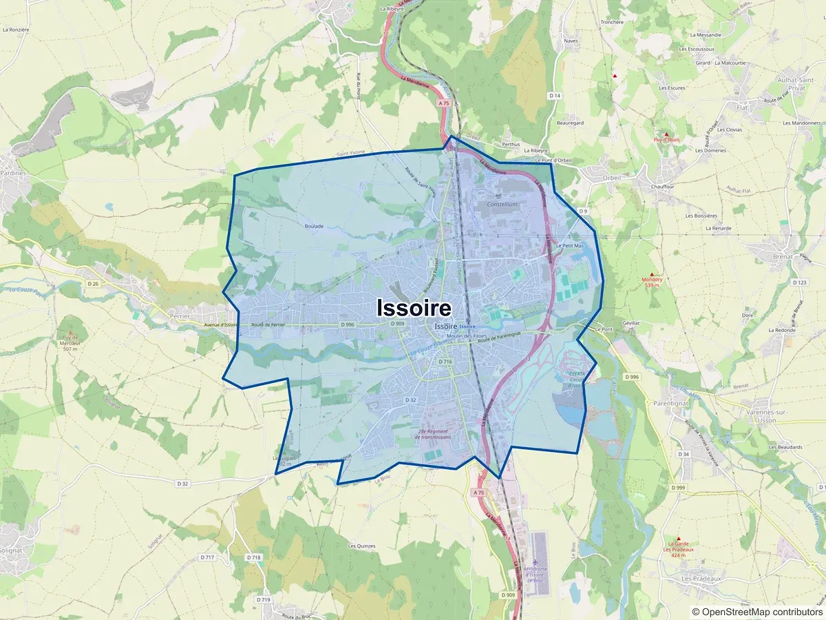 Carte de Issoire (Puy-de-Dôme)