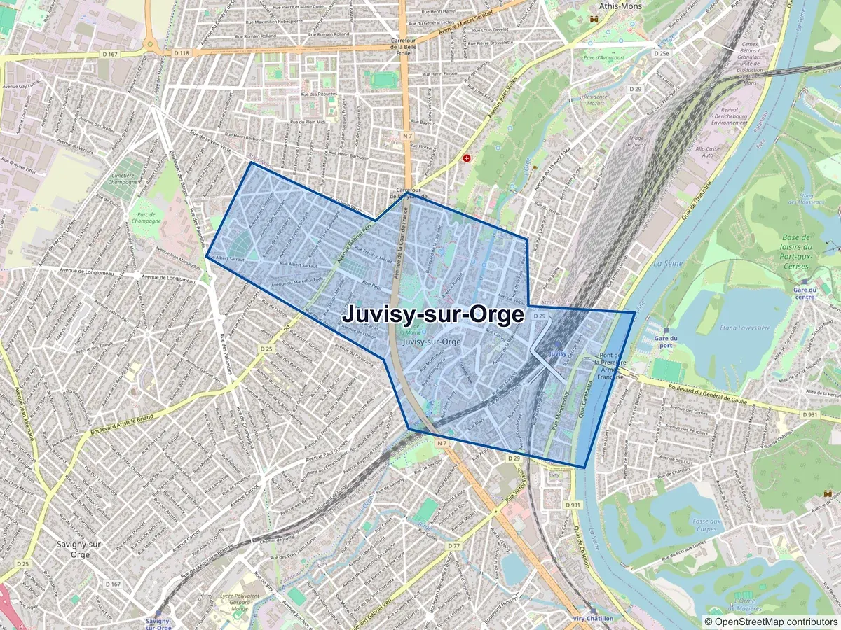 Carte de Juvisy-sur-Orge (Essonne)
