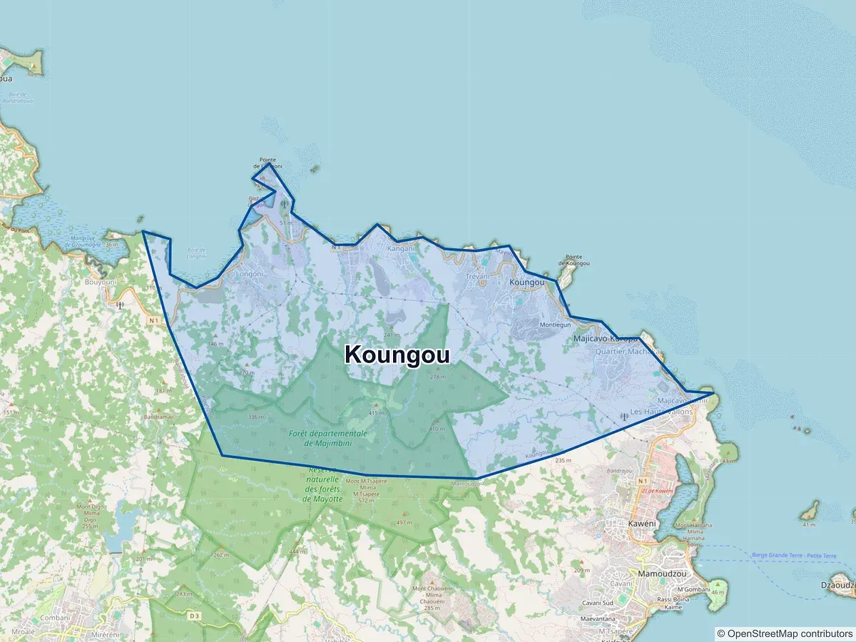 Carte de Koungou (Mayotte)