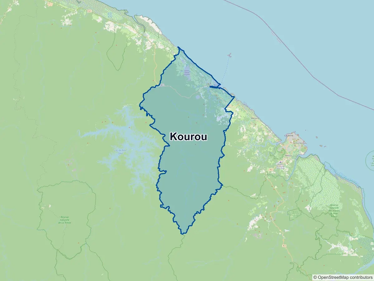 Carte de Kourou (Guyane)