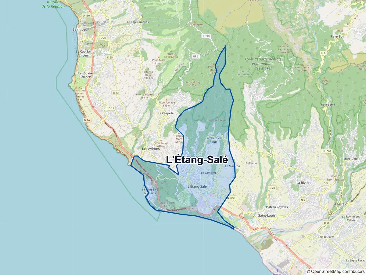 Carte de L'Étang-Salé (La Réunion)