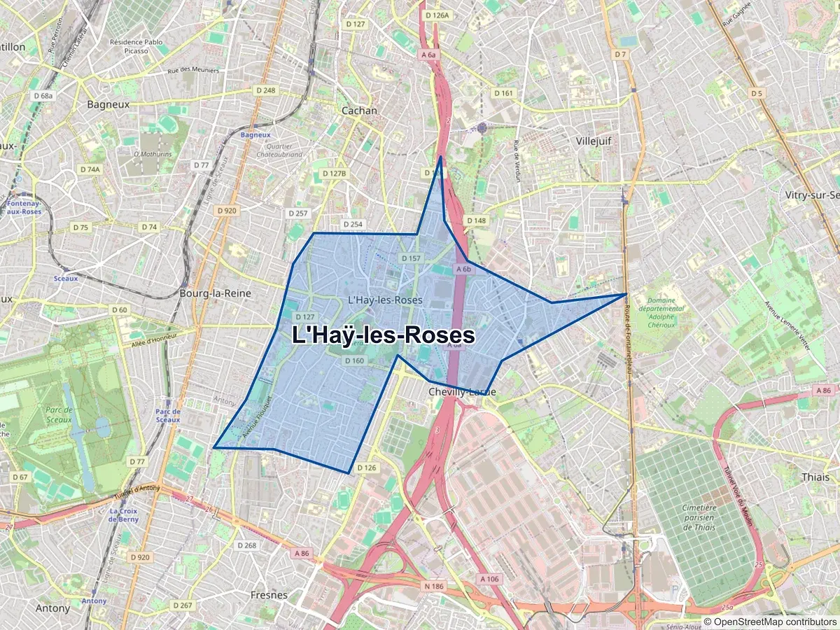 Carte de L'Haÿ-les-Roses (Val-de-Marne)