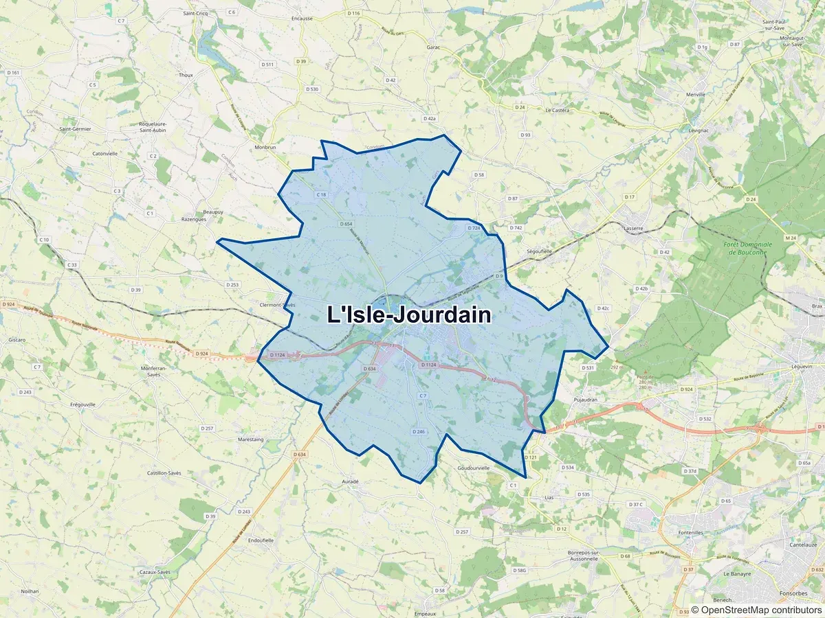 Carte de L'Isle-Jourdain (Gers)