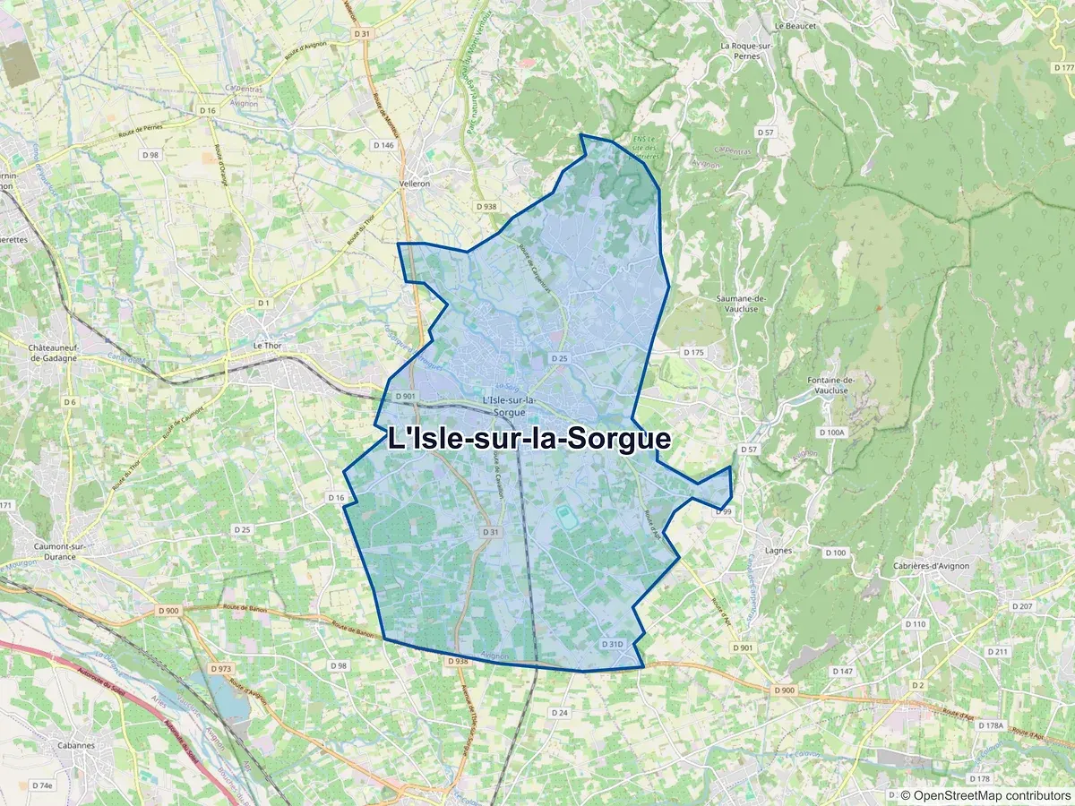 Carte de L'Isle-sur-la-Sorgue (Vaucluse)