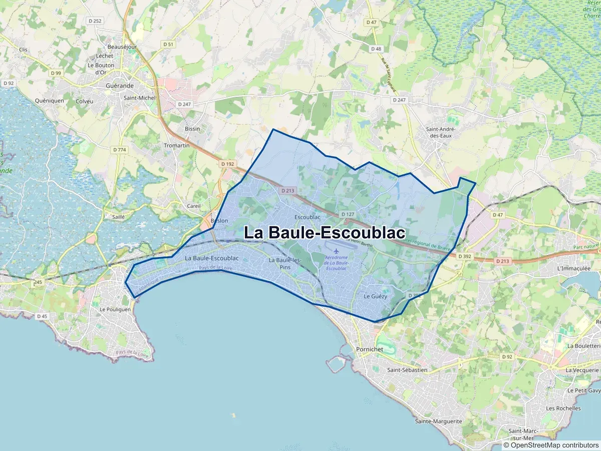 Carte de La Baule-Escoublac (Loire-Atlantique)