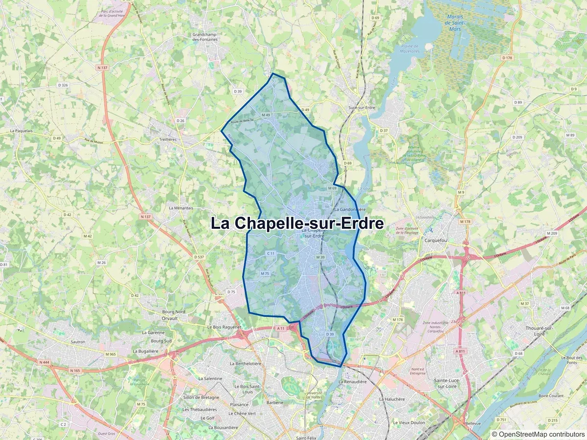Carte de La Chapelle-sur-Erdre (Loire-Atlantique)