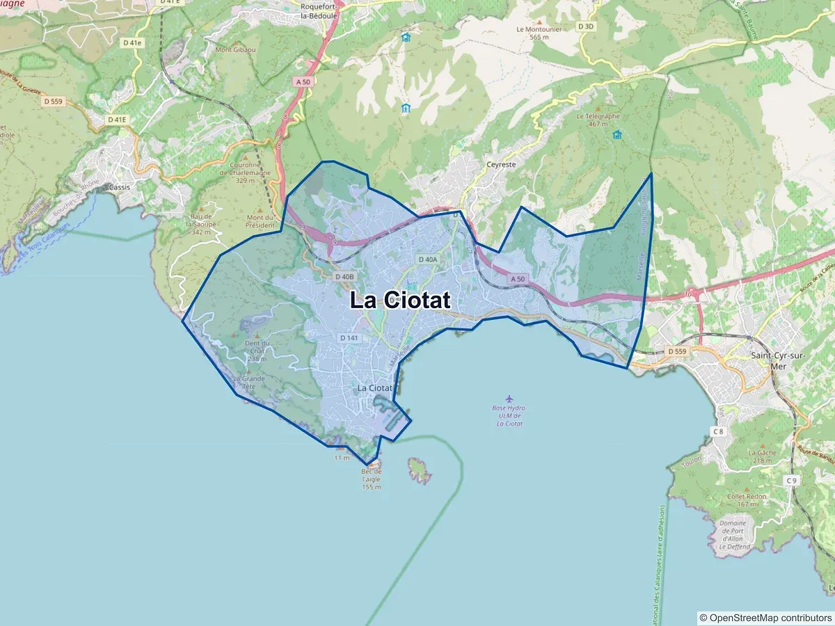 Carte de La Ciotat (Bouches-du-Rhône)