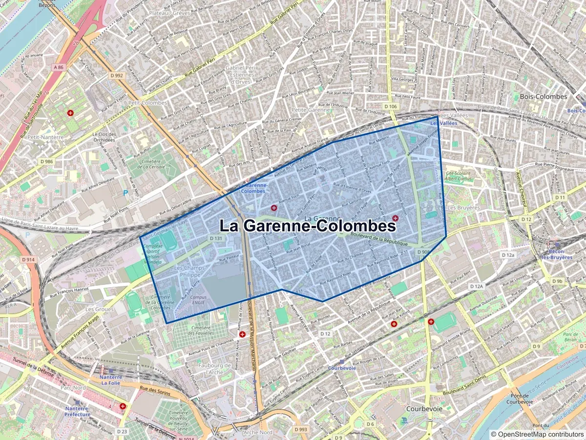 Carte de La Garenne-Colombes (Hauts-de-Seine)