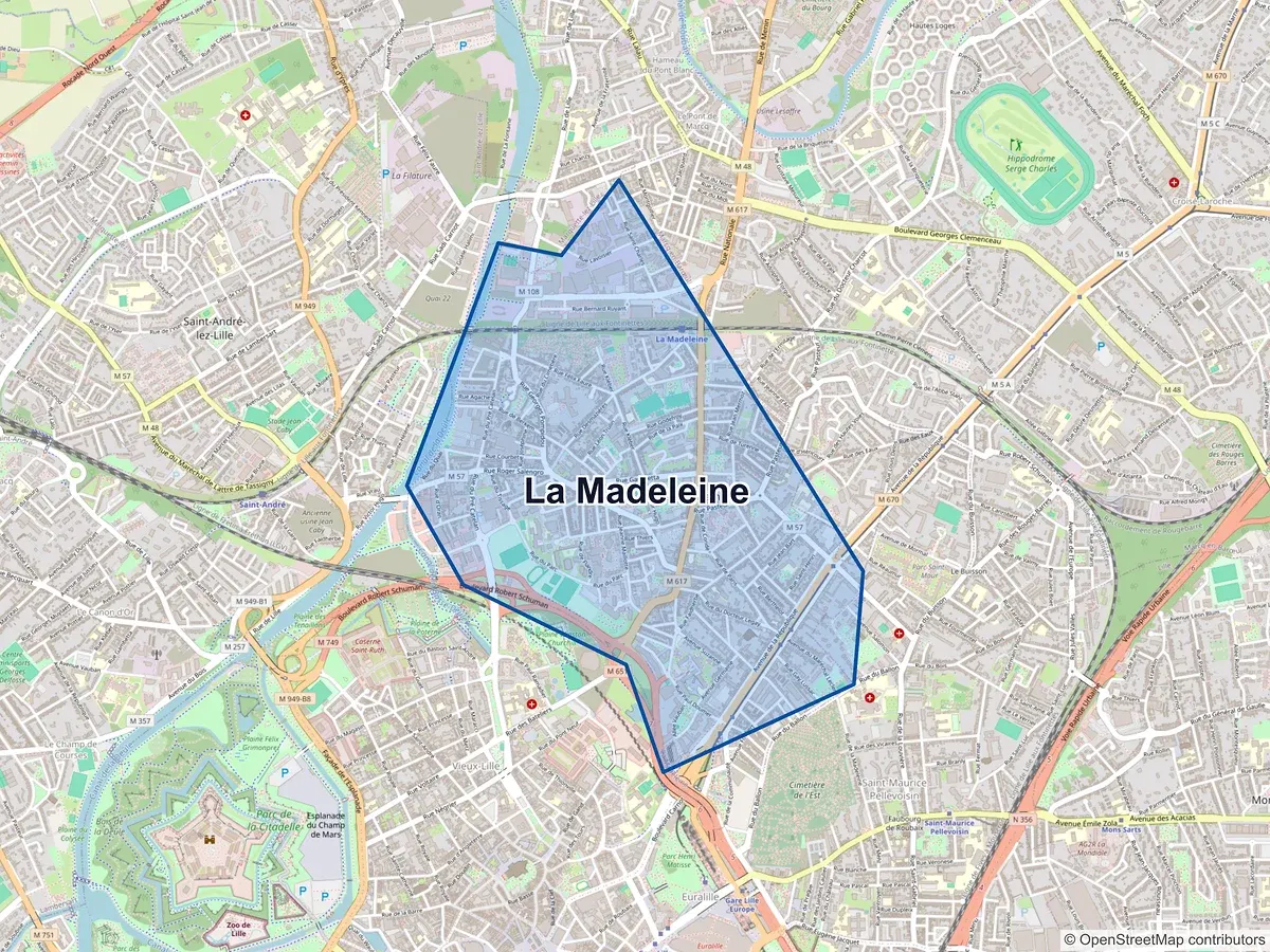 Carte de La Madeleine (Nord)