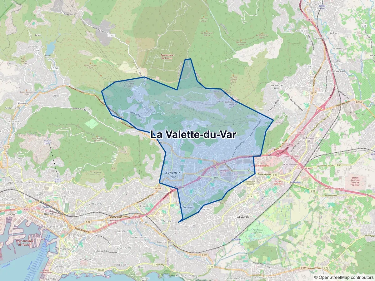Carte de La Valette-du-Var (Var)