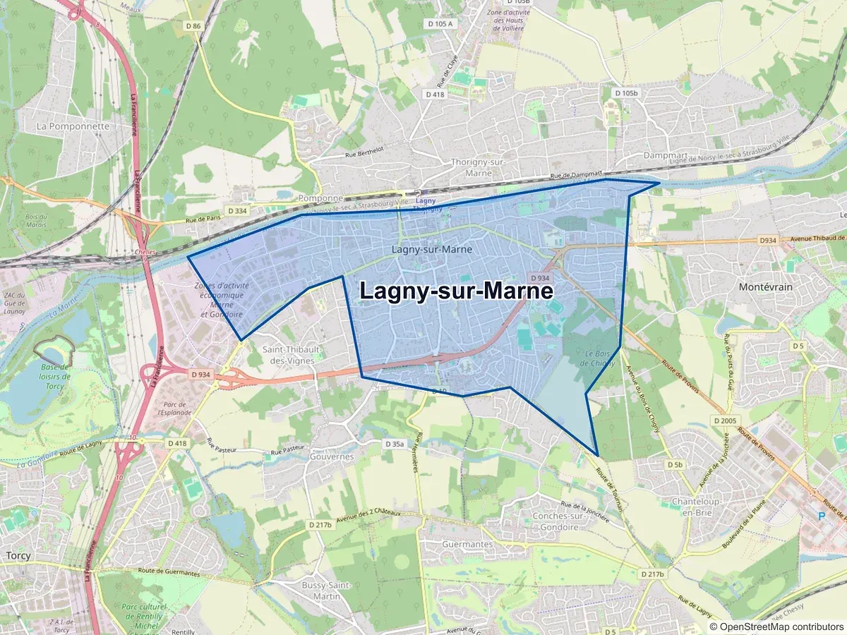 Carte de Lagny-sur-Marne (Seine-et-Marne)