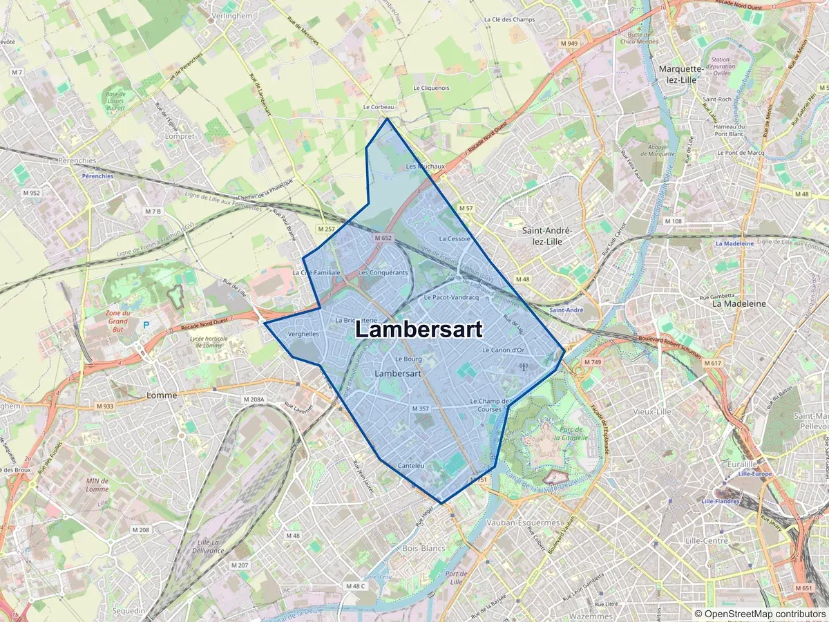 Carte de Lambersart (Nord)