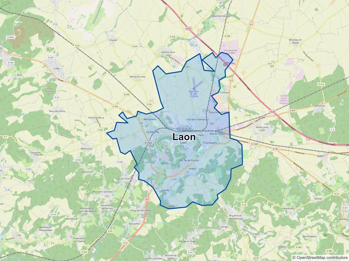 Carte de Laon (Aisne)