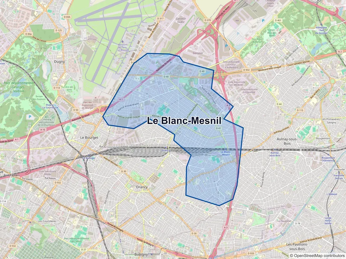 Carte de Le Blanc-Mesnil (Seine-Saint-Denis)