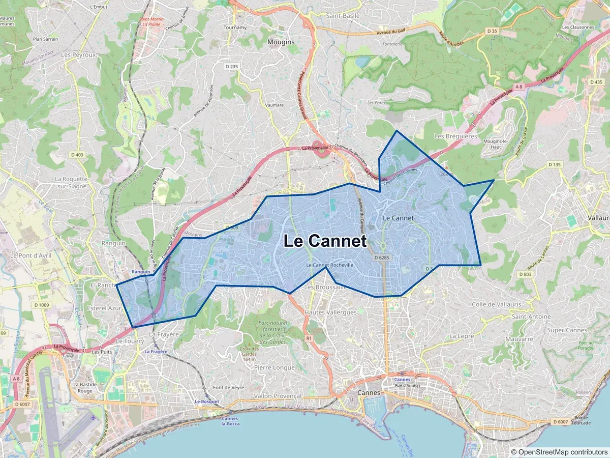 Carte de Le Cannet (Alpes-Maritimes)