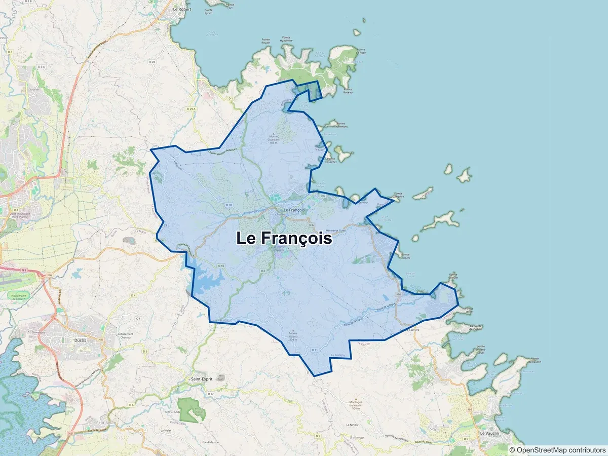 Carte de Le François (Martinique)