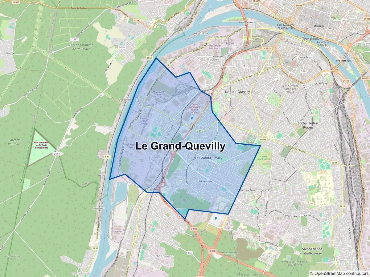 Carte de Le Grand-Quevilly (Seine-Maritime)