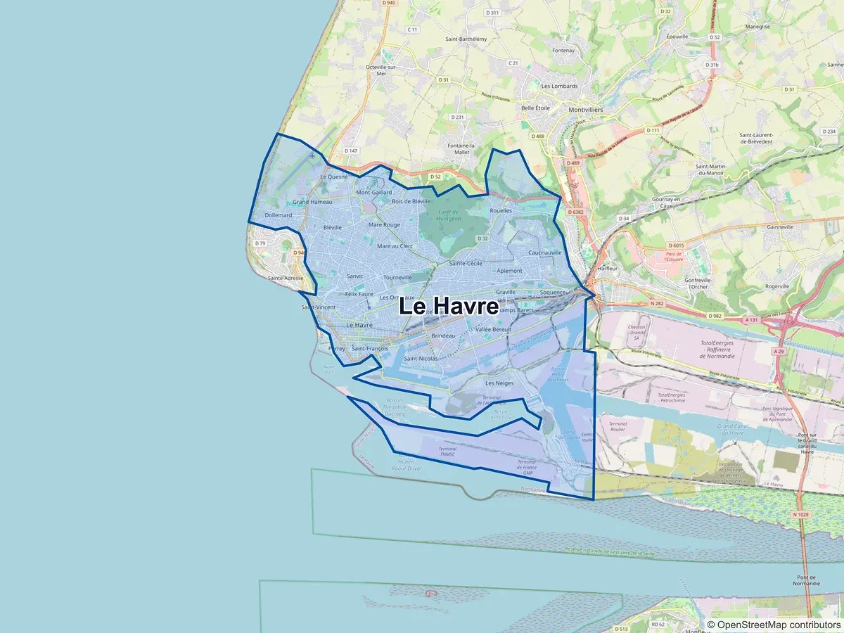 Carte de Le Havre (Seine-Maritime)