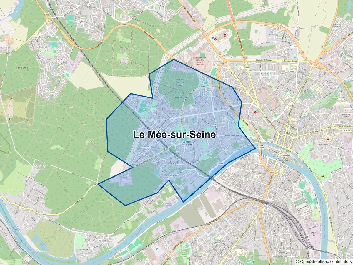 Carte de Le Mée-sur-Seine (Seine-et-Marne)