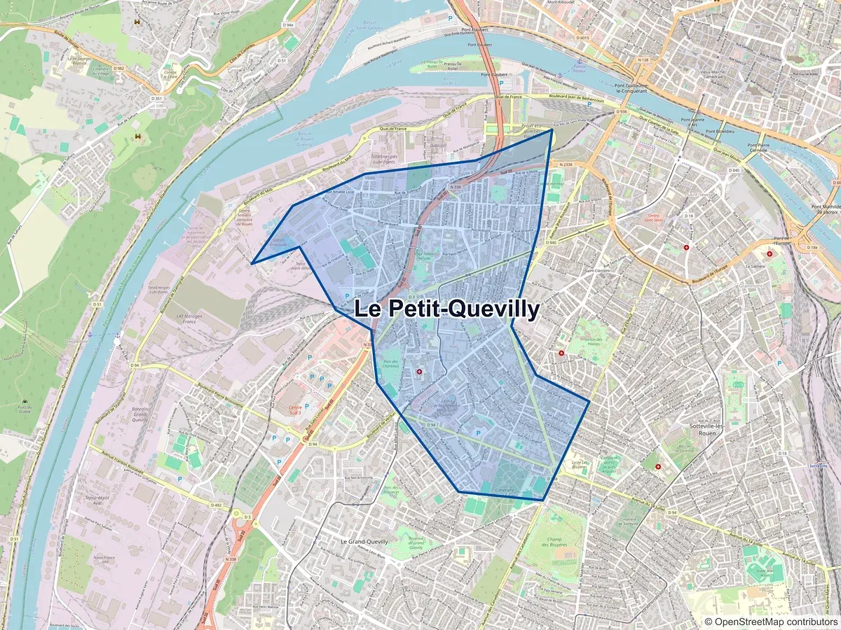 Carte de Le Petit-Quevilly (Seine-Maritime)