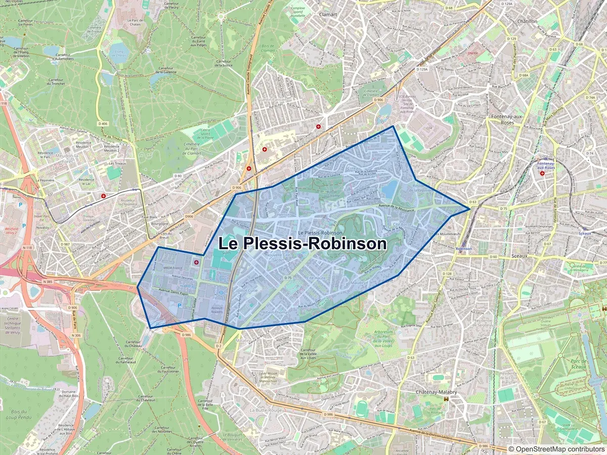 Carte de Le Plessis-Robinson (Hauts-de-Seine)