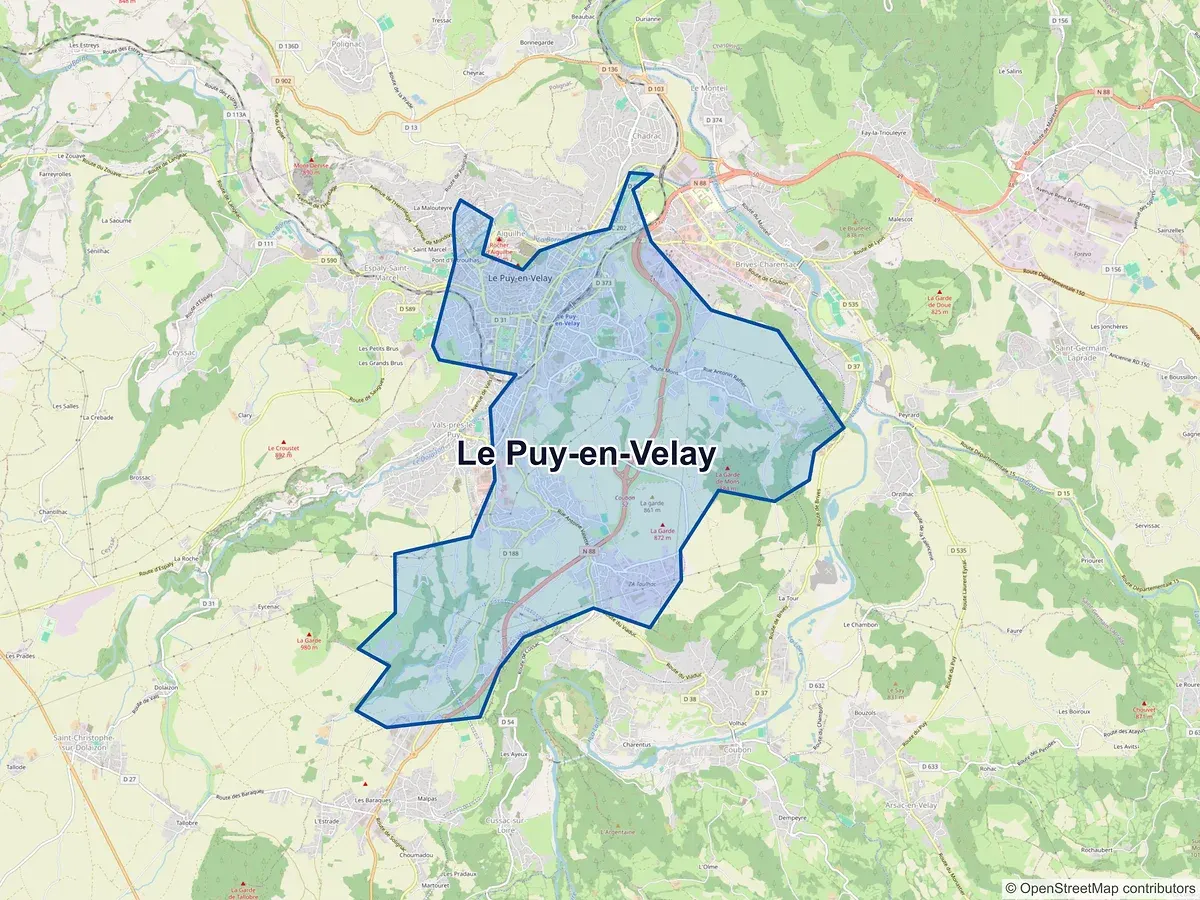 Carte de Le Puy-en-Velay (Haute-Loire)