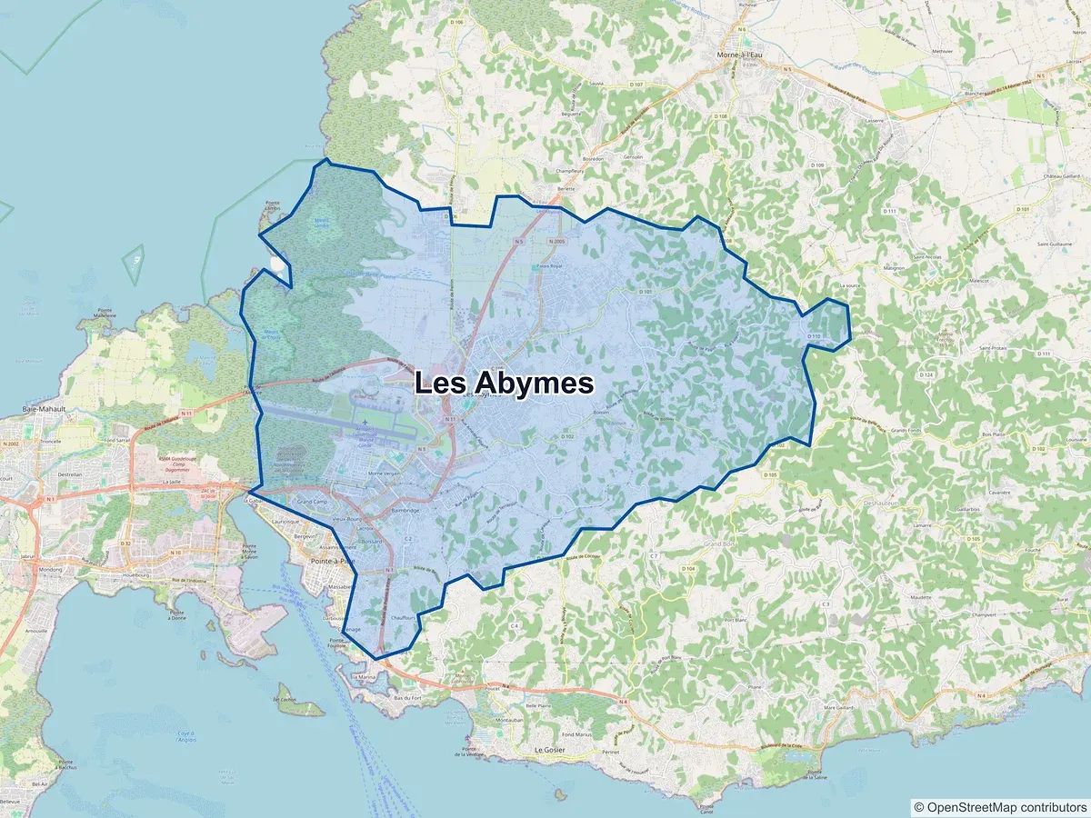 Carte de Les Abymes (Guadeloupe)