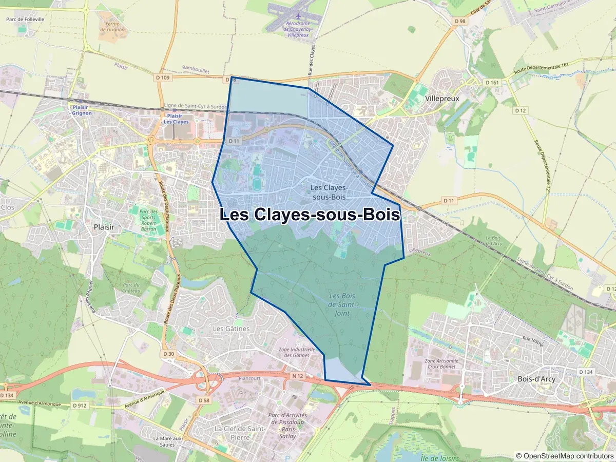 Carte de Les Clayes-sous-Bois (Yvelines)
