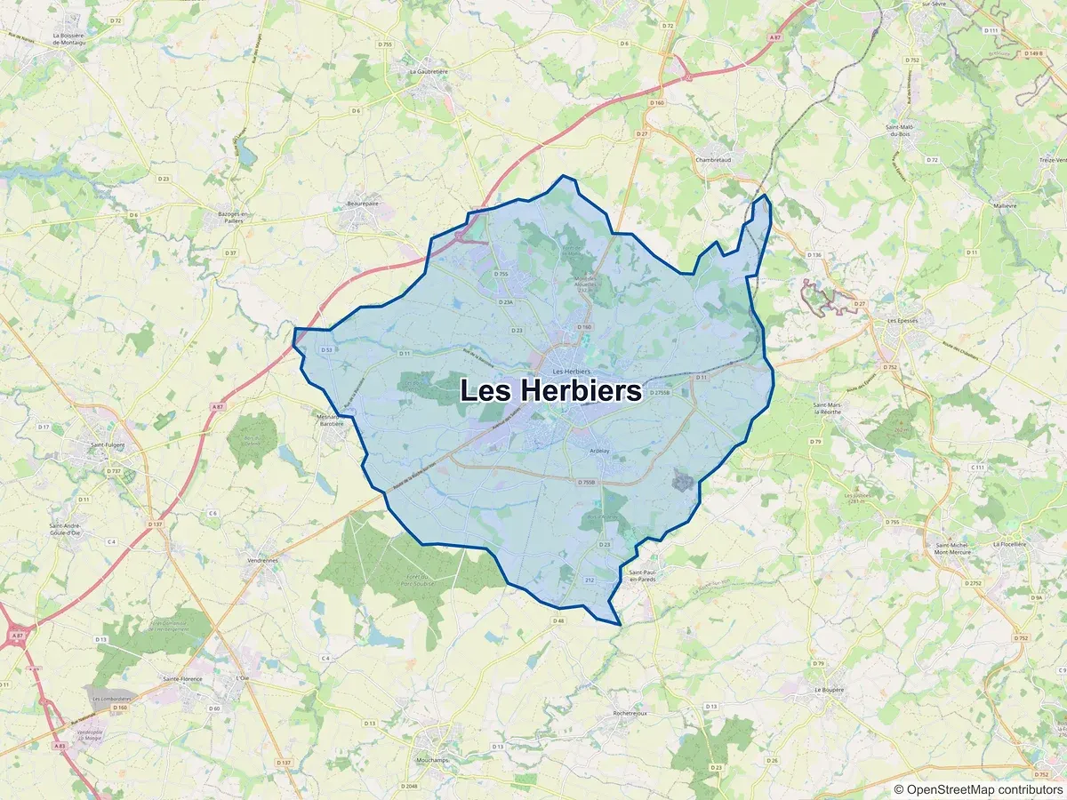 Carte de Les Herbiers (Vendée)