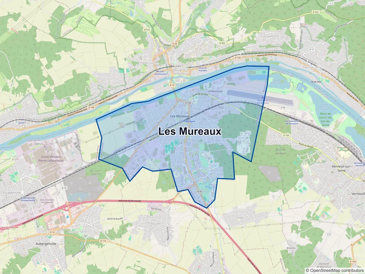 Carte de Les Mureaux (Yvelines)