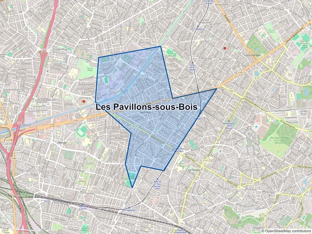 Carte de Les Pavillons-sous-Bois (Seine-Saint-Denis)