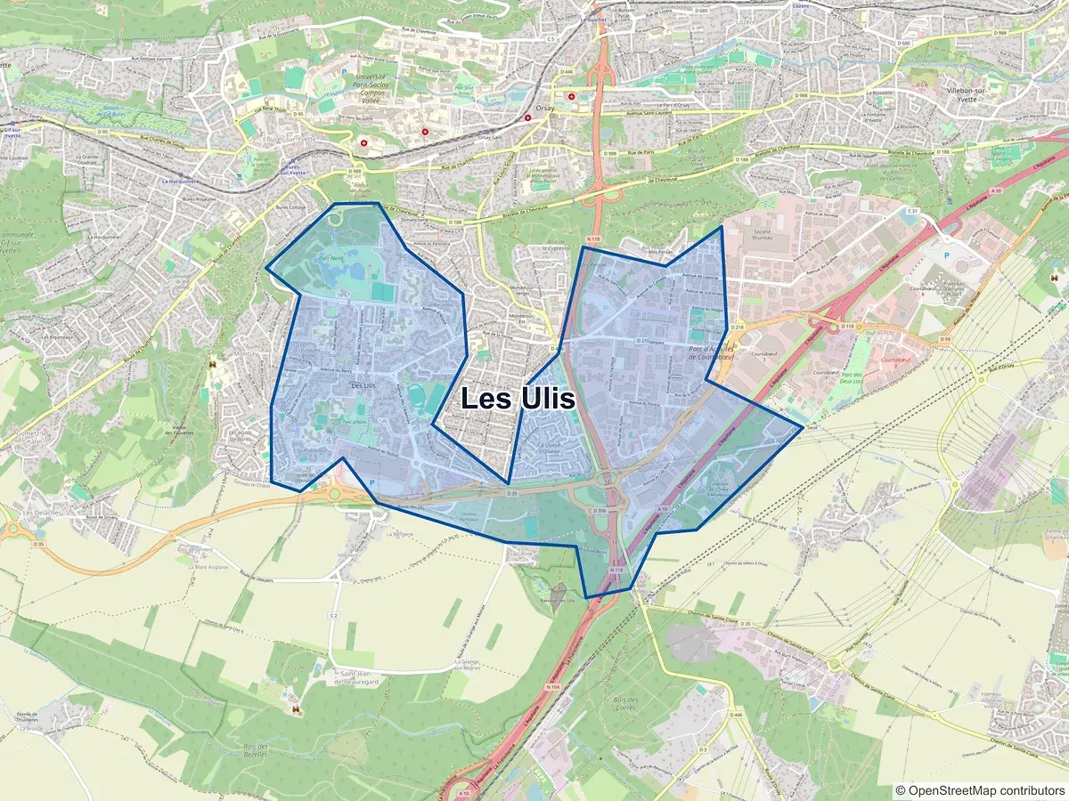 Carte de Les Ulis (Essonne)