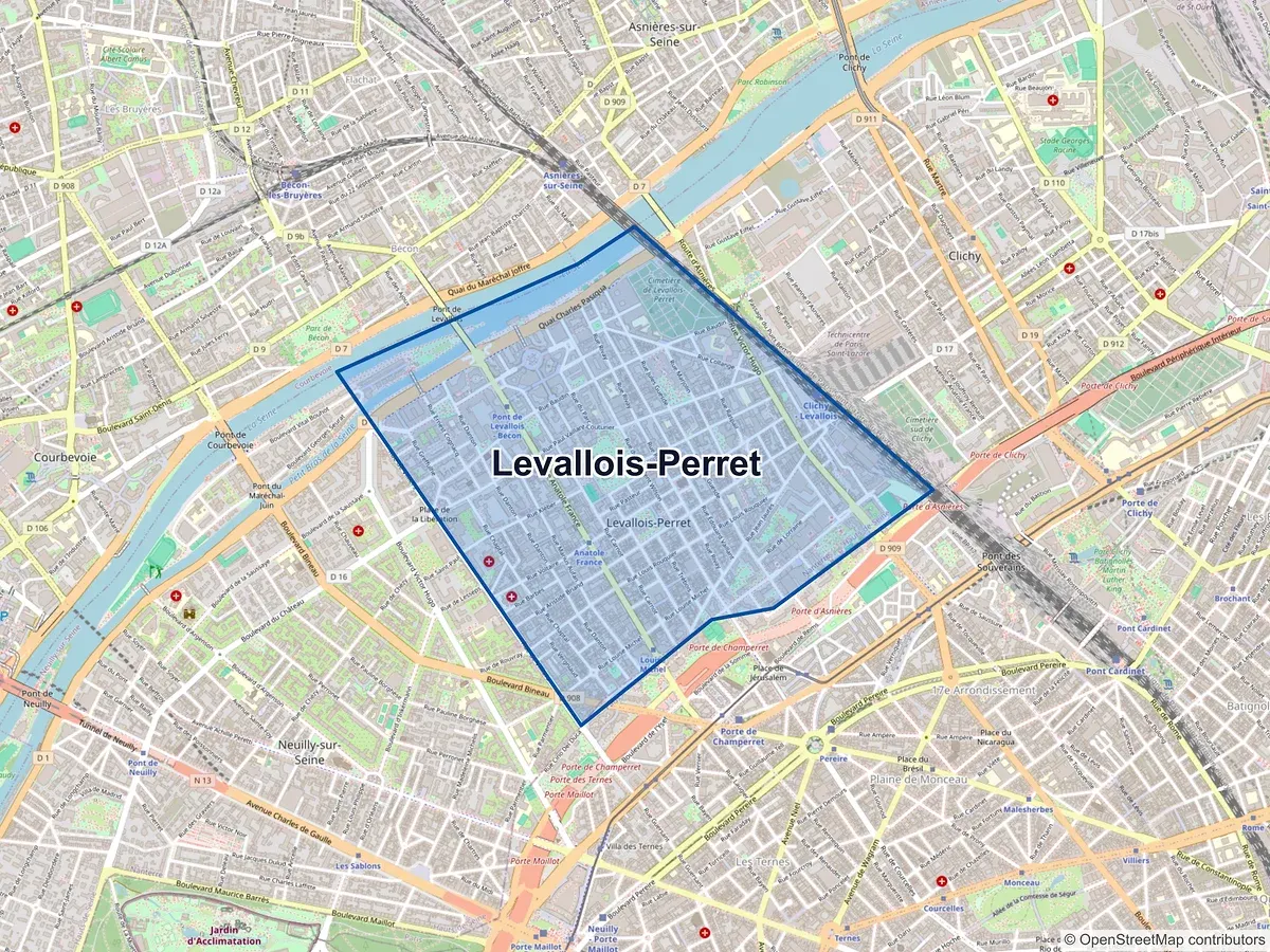 Carte de Levallois-Perret (Hauts-de-Seine)