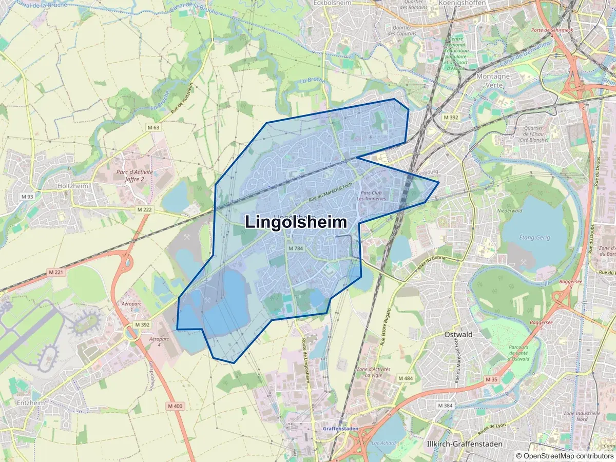 Carte de Lingolsheim (Bas-Rhin)