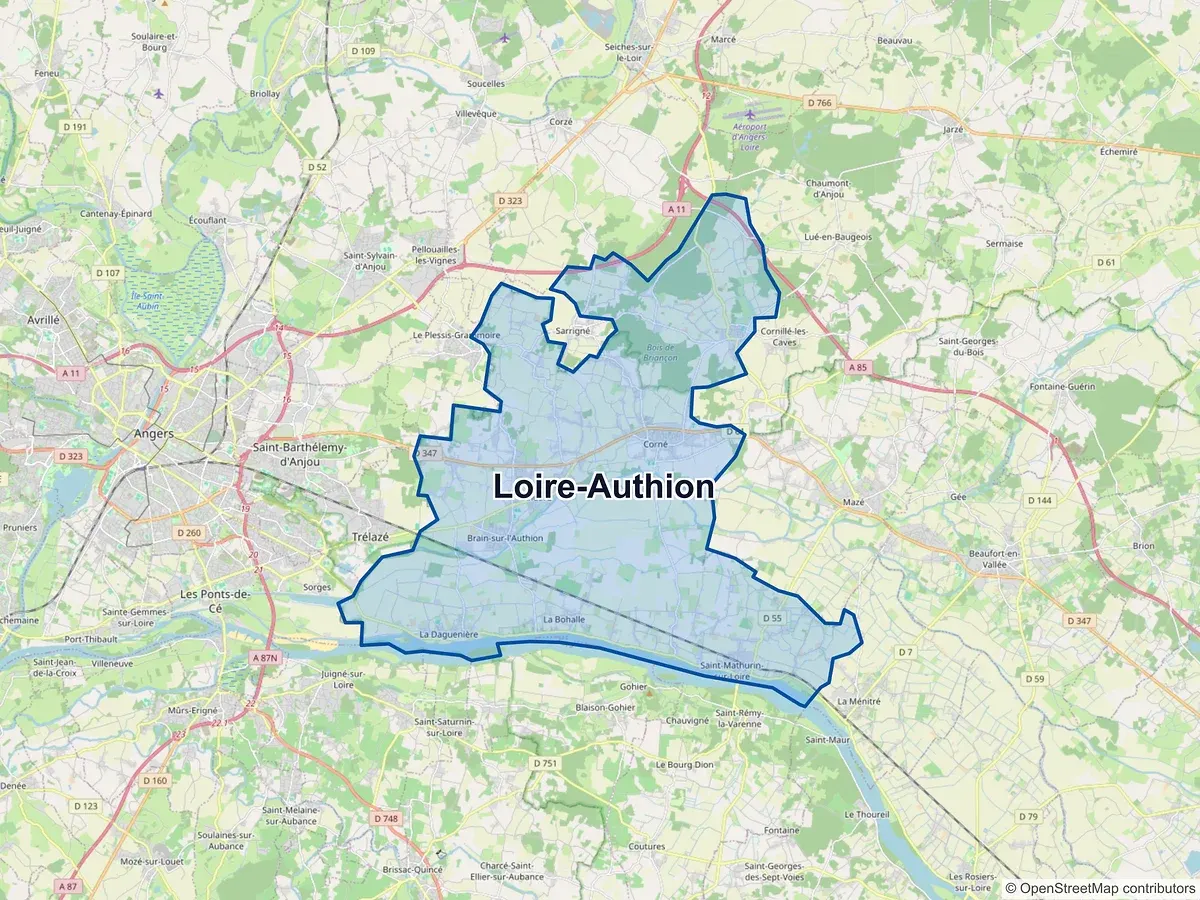 Carte de Loire-Authion (Maine-et-Loire)