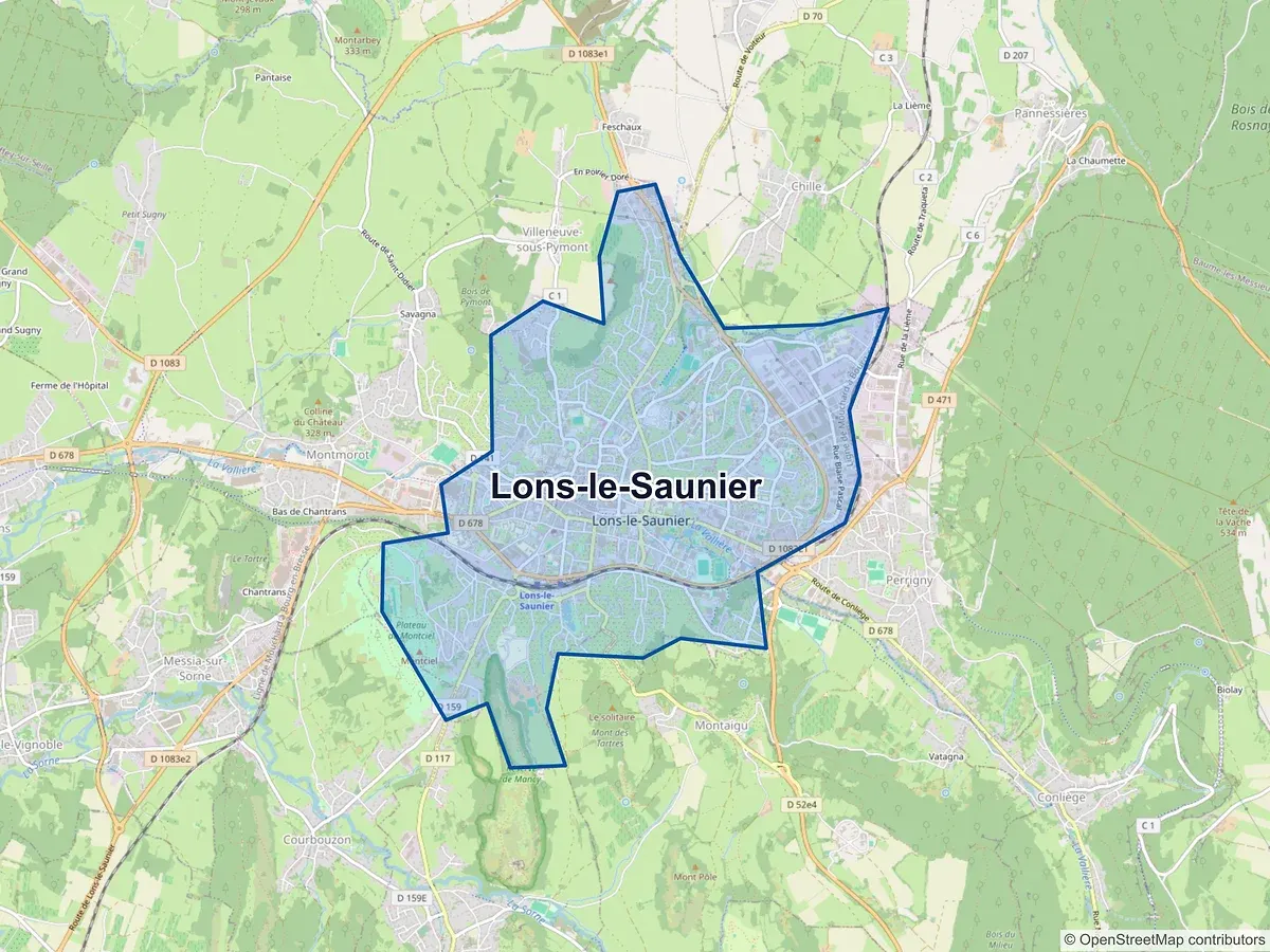 Carte de Lons-le-Saunier (Jura)