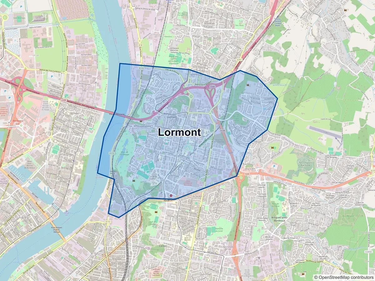 Carte de Lormont (Gironde)