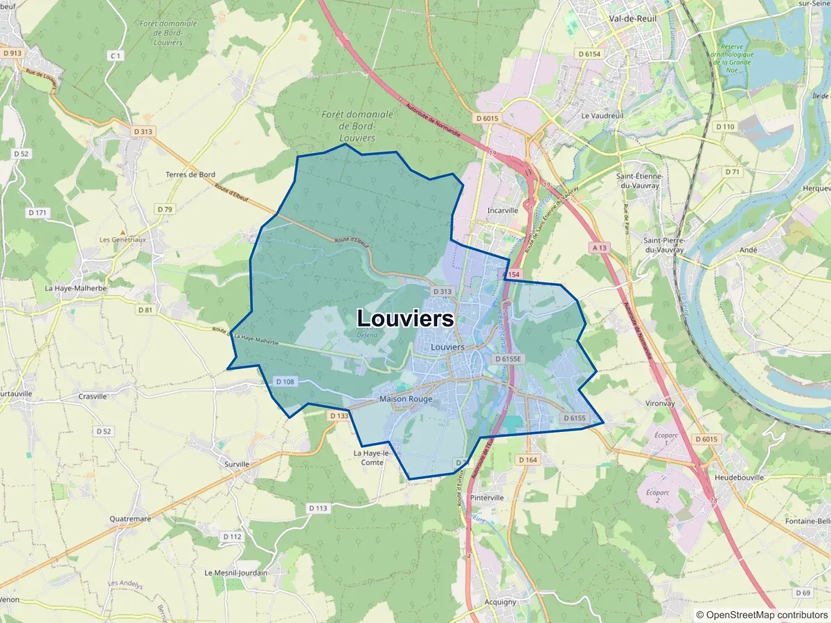 Carte de Louviers (Eure)