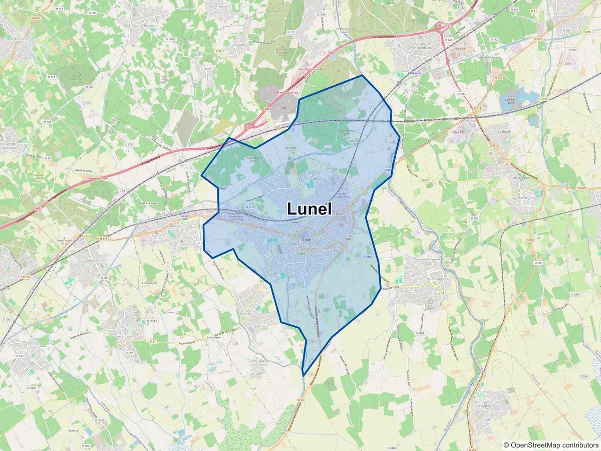 Carte de Lunel (Hérault)