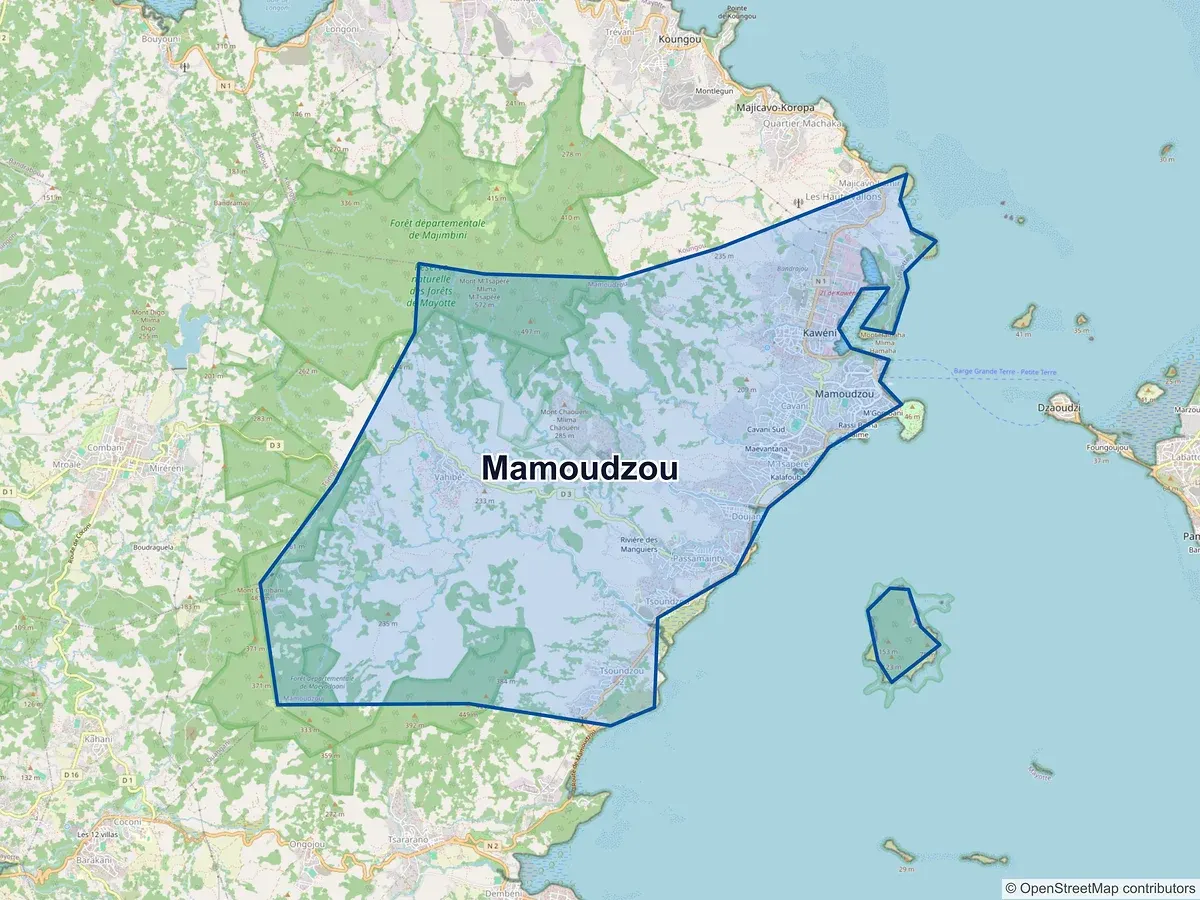 Carte de Mamoudzou (Mayotte)