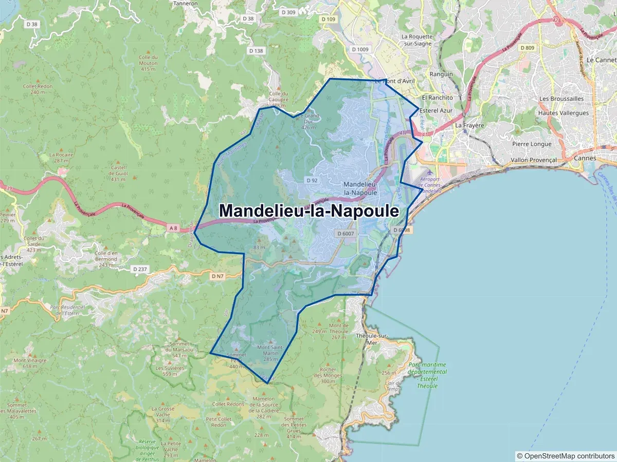 Carte de Mandelieu-la-Napoule (Alpes-Maritimes)