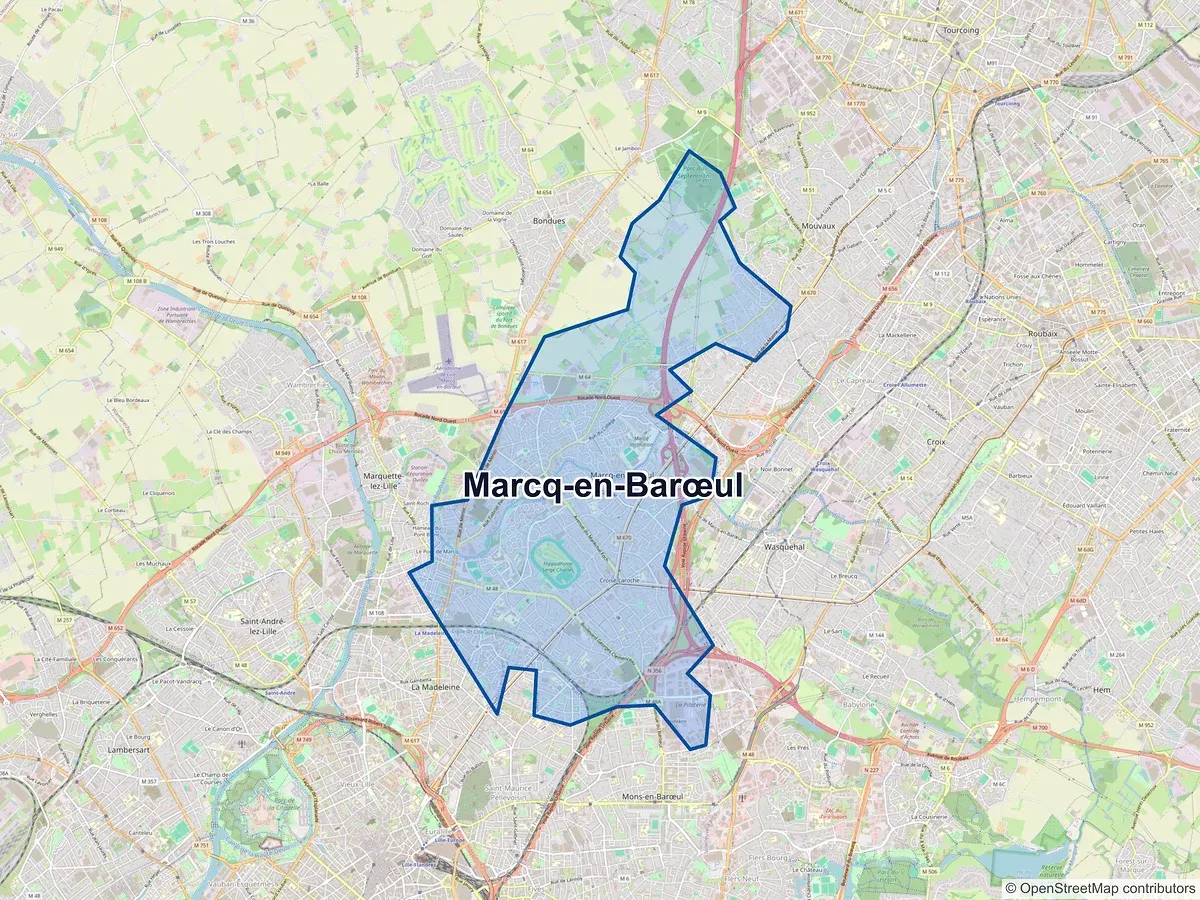 Carte de Marcq-en-Barœul (Nord)