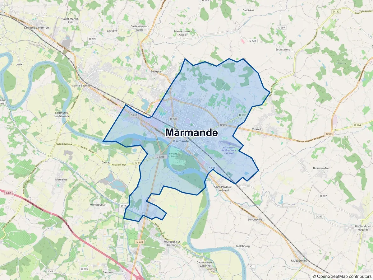 Carte de Marmande (Lot-et-Garonne)