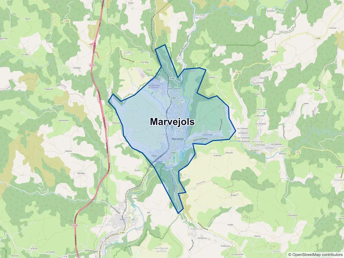 Carte de Marvejols (Lozère)