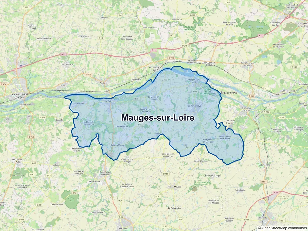 Carte de Mauges-sur-Loire (Maine-et-Loire)