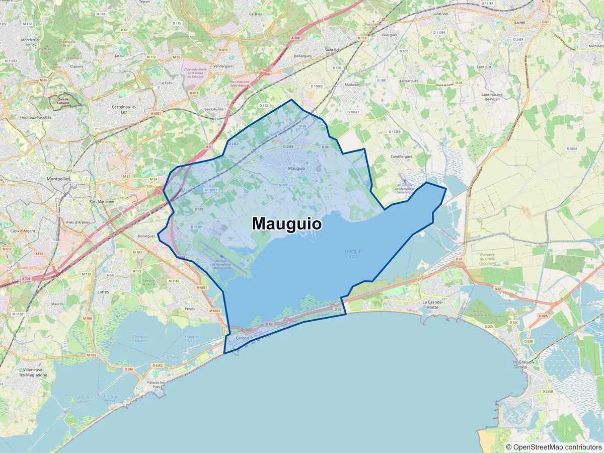 Carte de Mauguio (Hérault)