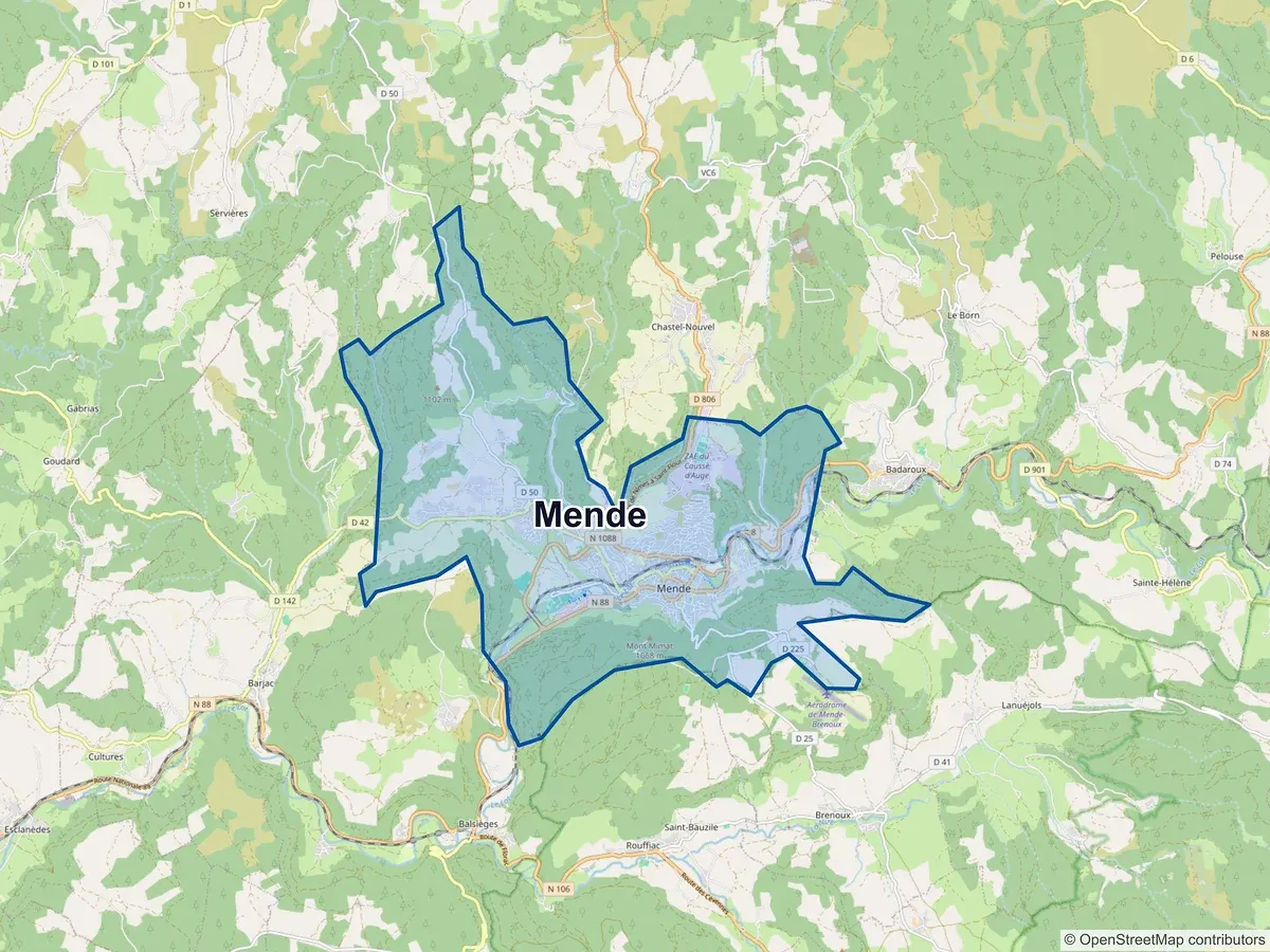 Carte de Mende (Lozère)