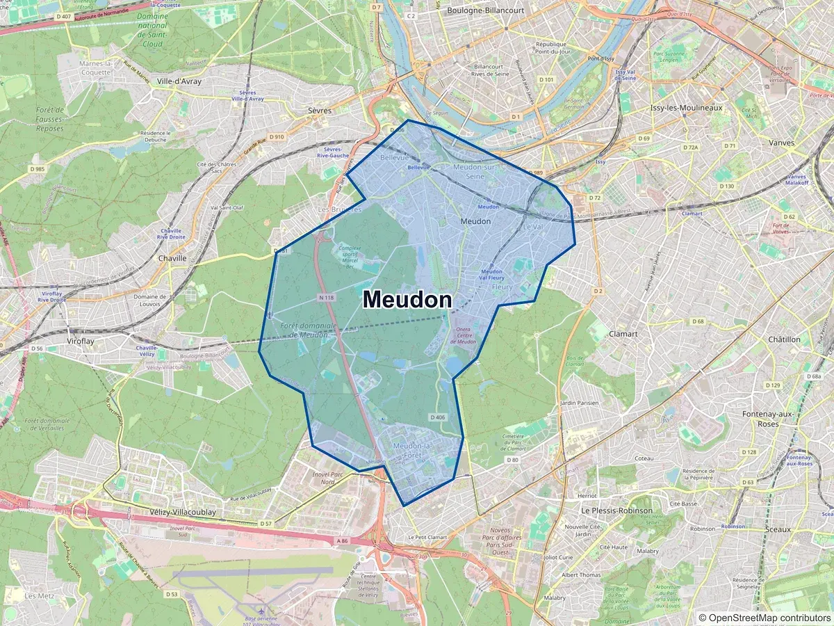 Carte de Meudon (Hauts-de-Seine)