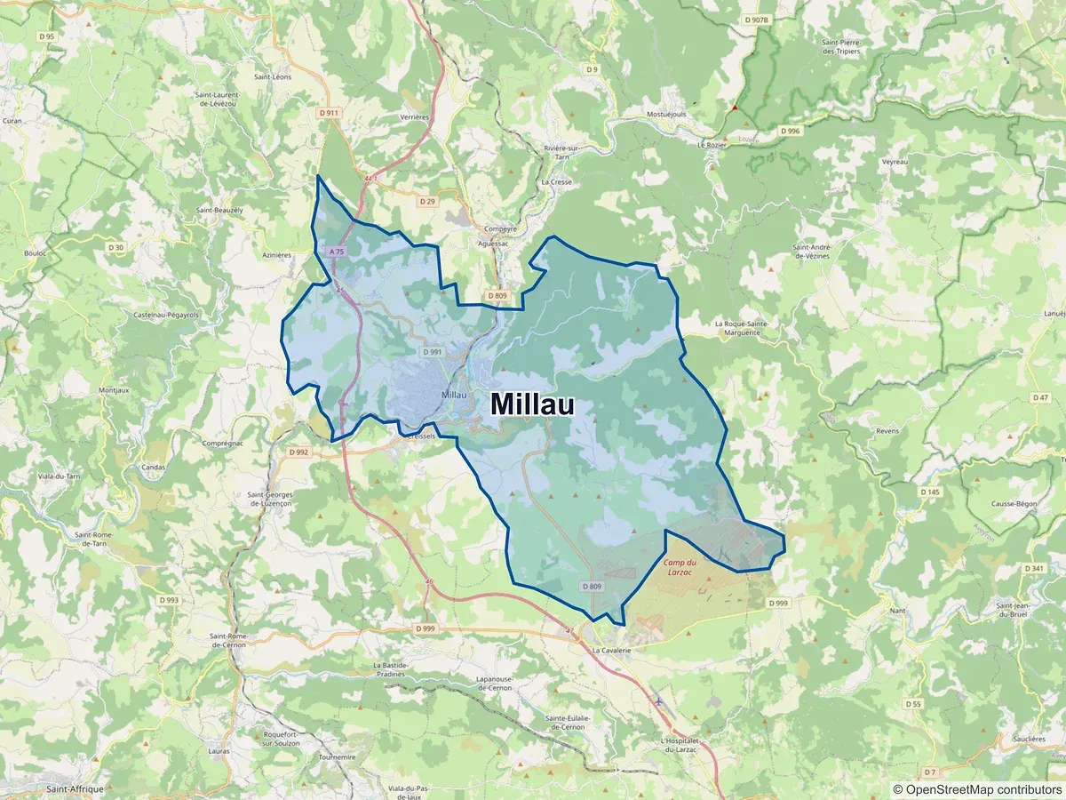 Carte de Millau (Aveyron)